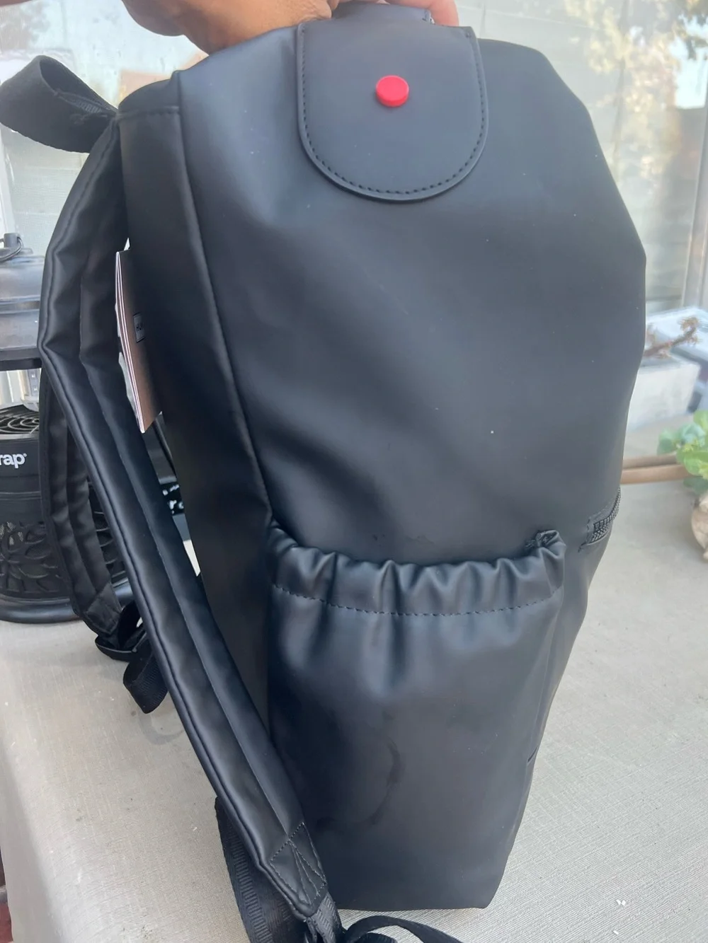Hunter Black Backpack with Red Accents